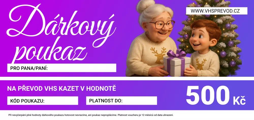 Vánoční poukaz na převod VHS