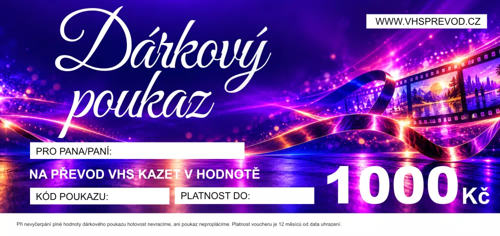 dárkový voucher na převod vhs
